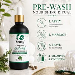 Organic Castor oil with rosemary and peppermint Oil -3.4 Fl. Oz