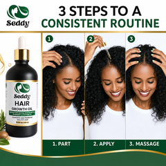 3 steps of applying hair oil