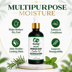 Jamaican Black Castor Oil with Rosemary & Peppermint – For Hair Growth & Scalp Health - 3.4 Fl. Oz