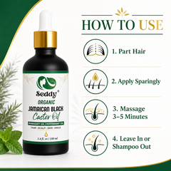 Jamaican Black Castor Oil with Rosemary & Peppermint – For Hair Growth & Scalp Health - 3.4 Fl. Oz