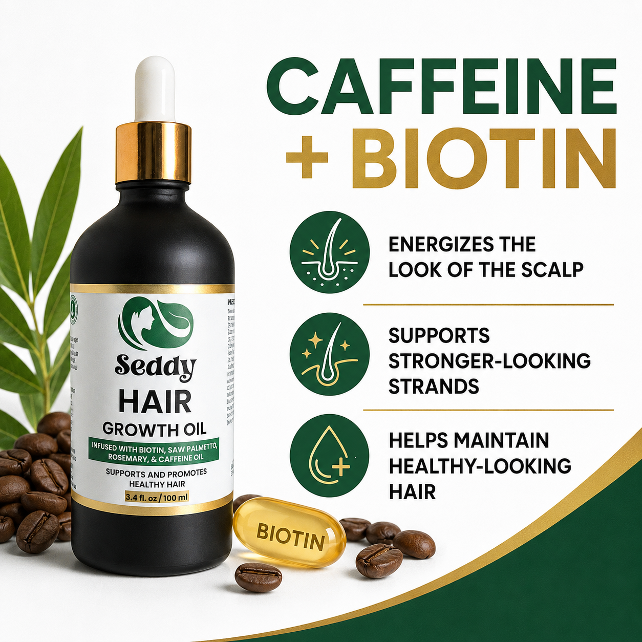 Caffeine and biotin