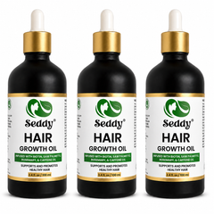 Hair Growth Oil Trio – Caffeine, Rosemary & Peppermint Scalp Treatment for Thinning Hair & Breakage (3-Pack Value Size) – 3.4 fl oz Each