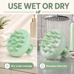 Green Silicone Scalp Massager