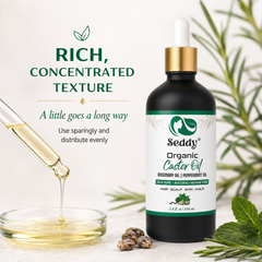 Organic Castor oil with rosemary and peppermint Oil -3.4 Fl. Oz