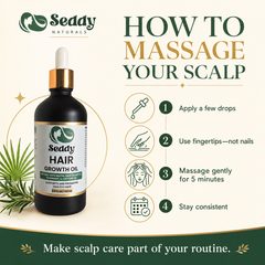 Hair Growth Oil – Caffeine, Rosemary & Peppermint Scalp Treatment for Thinning Hair & Breakage (3-Pack Value Size) – 3.4 fl oz Each