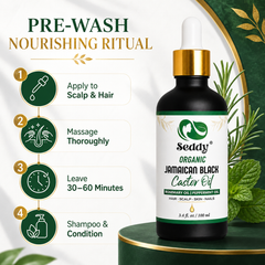 Jamaican Black Castor Oil with Rosemary & Peppermint – For Hair Growth & Scalp Health - 3.4 Fl. Oz