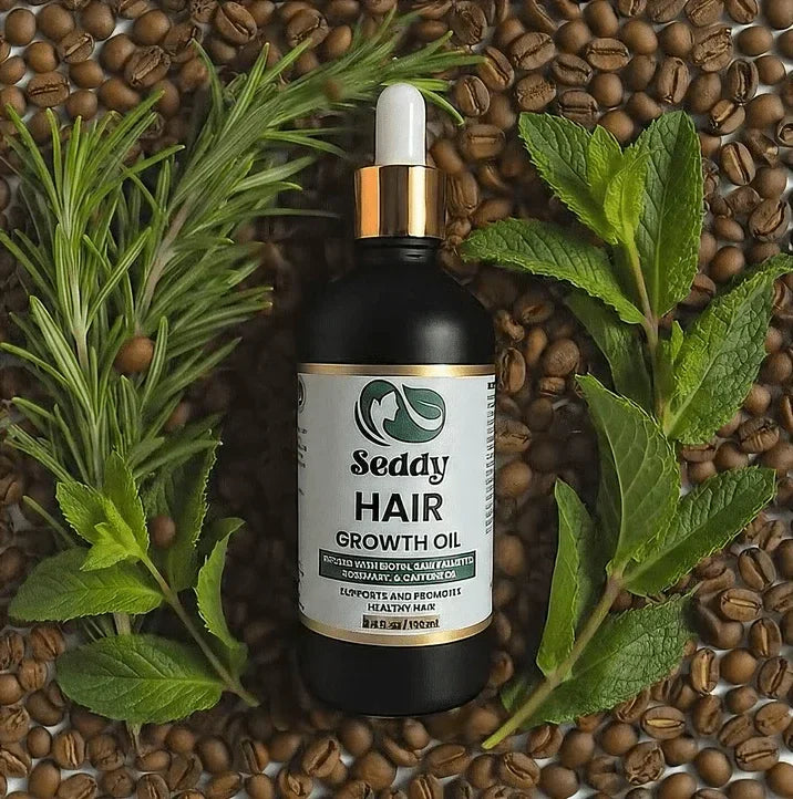 Hair Growth Oil with Caffeine, Rosemary, and Peppermint Oil - 3.4 Fl. Oz - Seddy