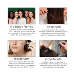 Jamaican Black Castor Oil with Rosemary & Peppermint – For Hair Growth & Scalp Health - 3.4 Fl. Oz - Seddy