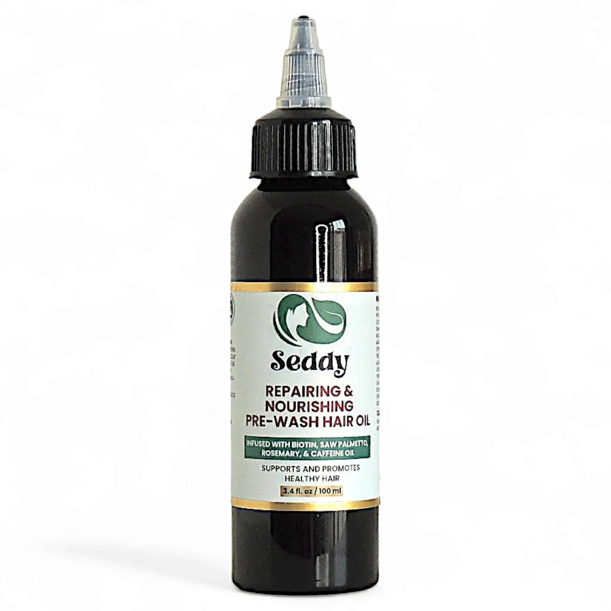 Seddy Pre Wash Nourishing Treatment Oil bottle, perfect for dryness and split ends.