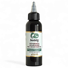 Seddy Pre Wash Nourishing Treatment Oil bottle, perfect for dryness and split ends.
