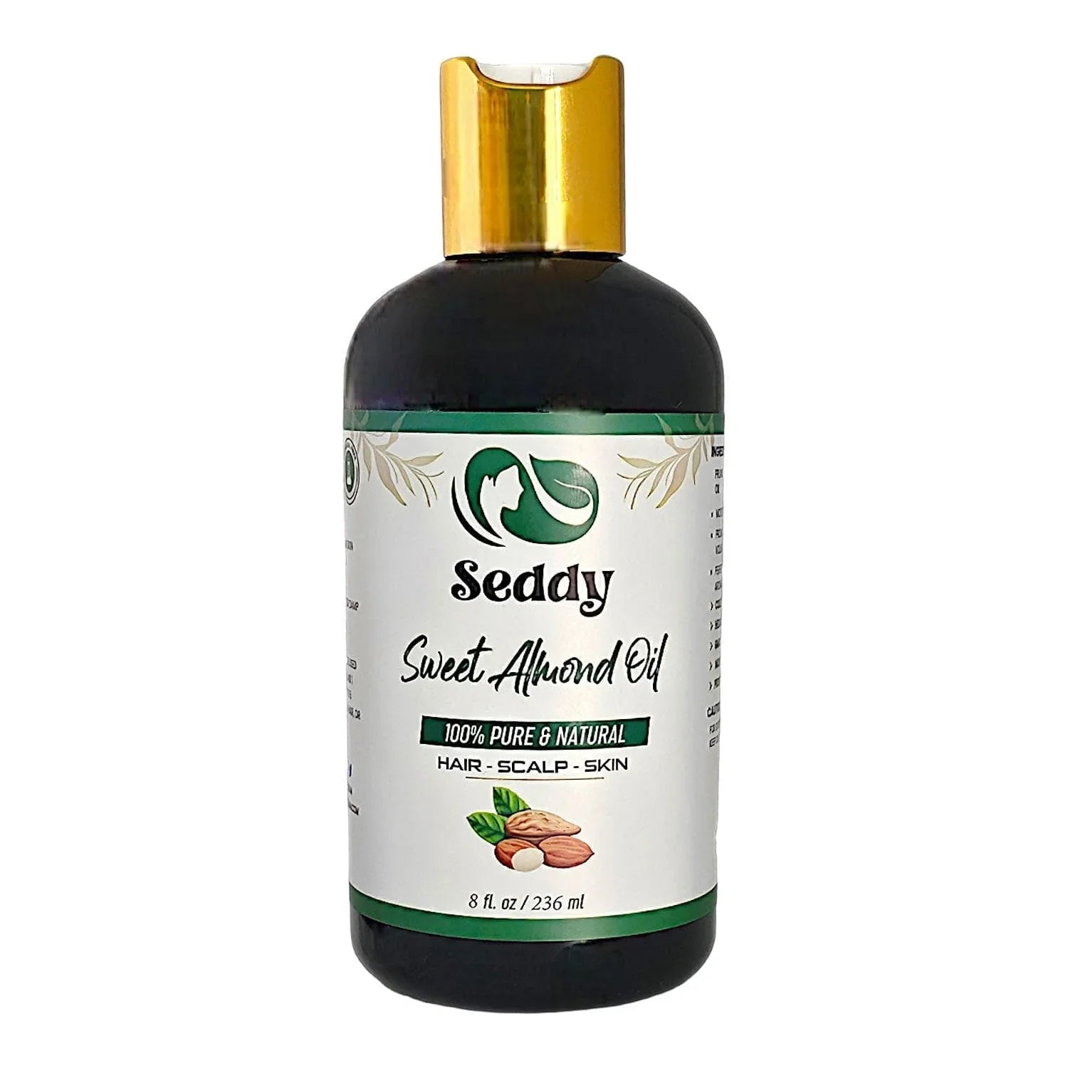 Pure Sweet Almond Oil - Nourish, Soften & Rejuvenate - 8 Fl. Oz - Seddy