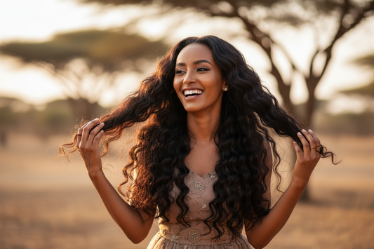 Beautiful women with long hair