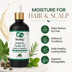 Organic Castor oil with rosemary and peppermint Oil -3.4 Fl. Oz