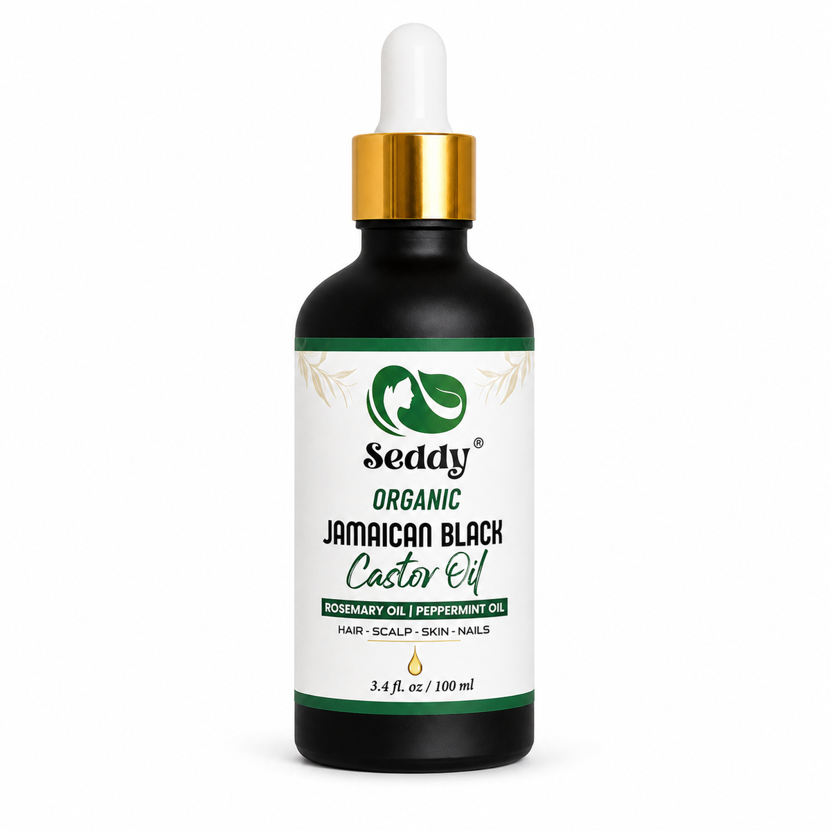 Jamaican Black Castor Oil with Rosemary & Peppermint – For Hair Growth & Scalp Health - 3.4 Fl. Oz