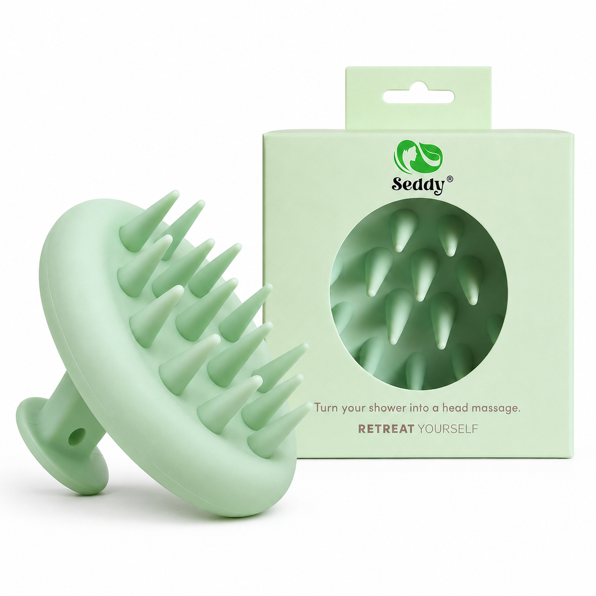Green Silicone Scalp Massager