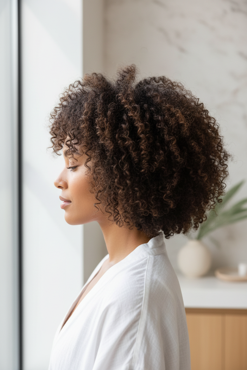 hydrated curly hair