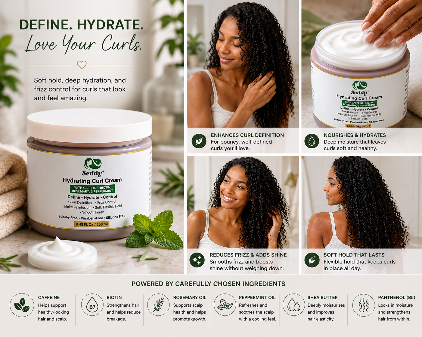 hydrating curl cream application steps