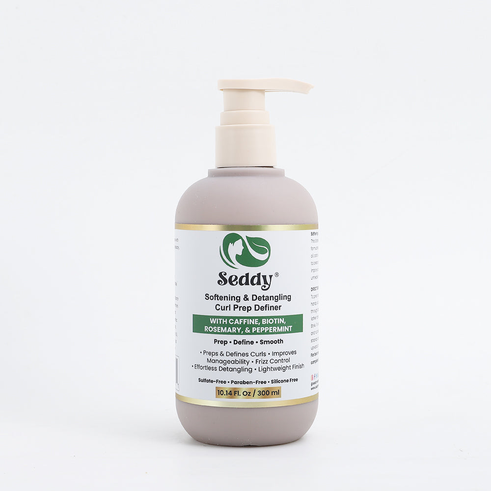 SEDDY Softening & Detangling Curl Prep Definer with Niacinamide, Caffeine, Biotin, Rosemary & Peppermint | 8 Fl Oz