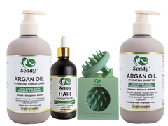 Hair Growth Starter Kit | Hair Growth Oil, Shampoo, Conditioner & Scalp Massager