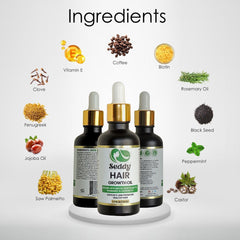 Seddy Strengthening Caffeine Rosemary Mint Hair Oil – Hair Growth & Scalp Treatment for Thicker, Fuller, Healthier Hair -1.7 Fl. Oz