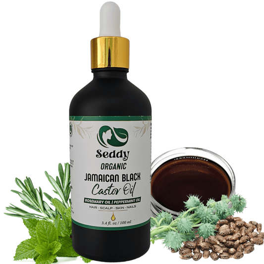 Seddy Jamaican Black Castor Oil with Rosemary & Peppermint – For Hair Growth & Scalp Health - 3.4 Fl. Oz