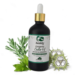 Seddy Organic Castor Oil with Rosemary & Peppermint Oil -3.4 Fl. Oz