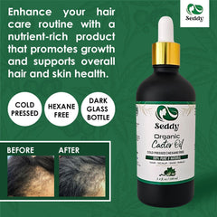 Seddy Pure Organic Castor Oil - 3.4 Fl. Oz