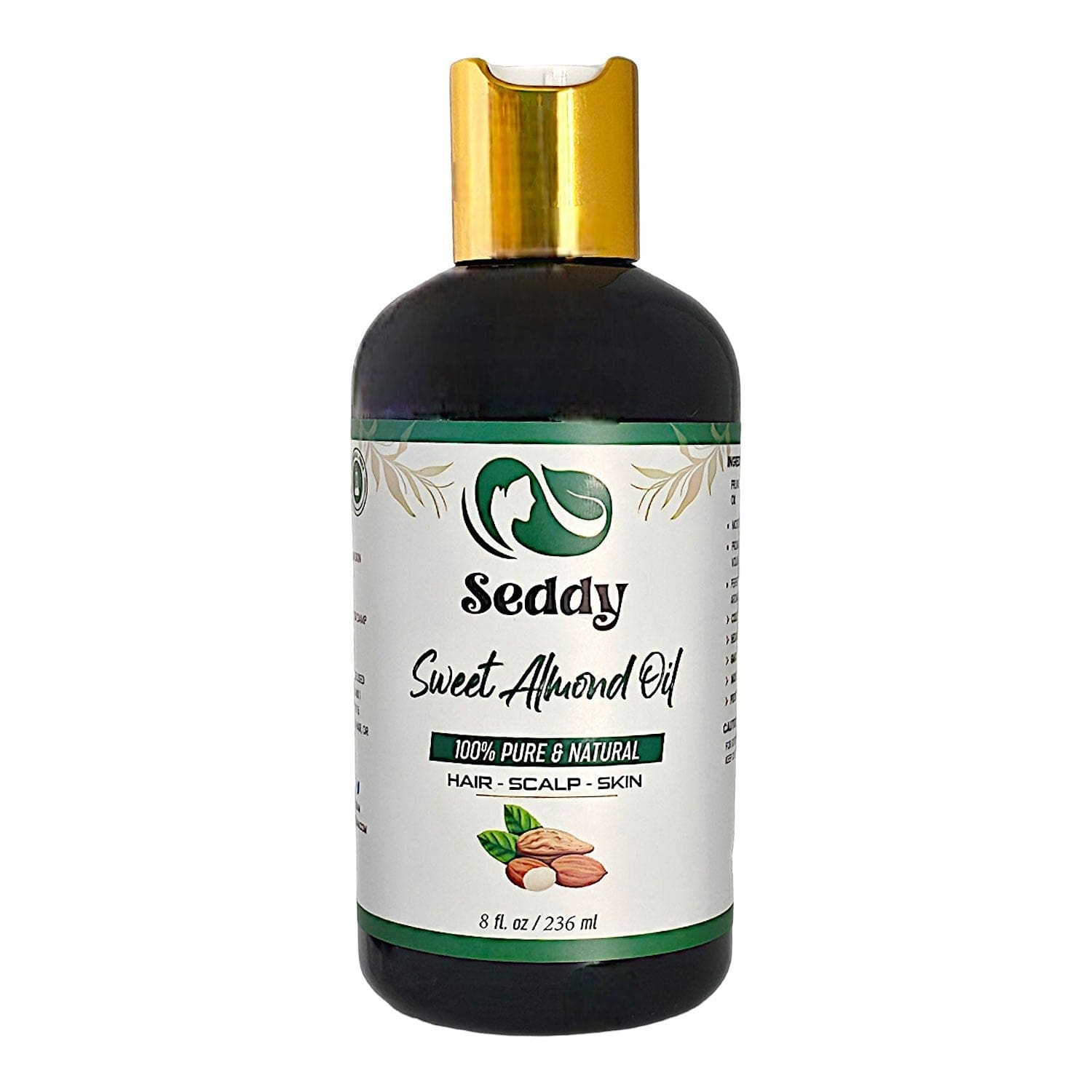 Seddy Sweet Almond Oil - Nourish, Soften & Rejuvenate - 8 Fl. Oz
